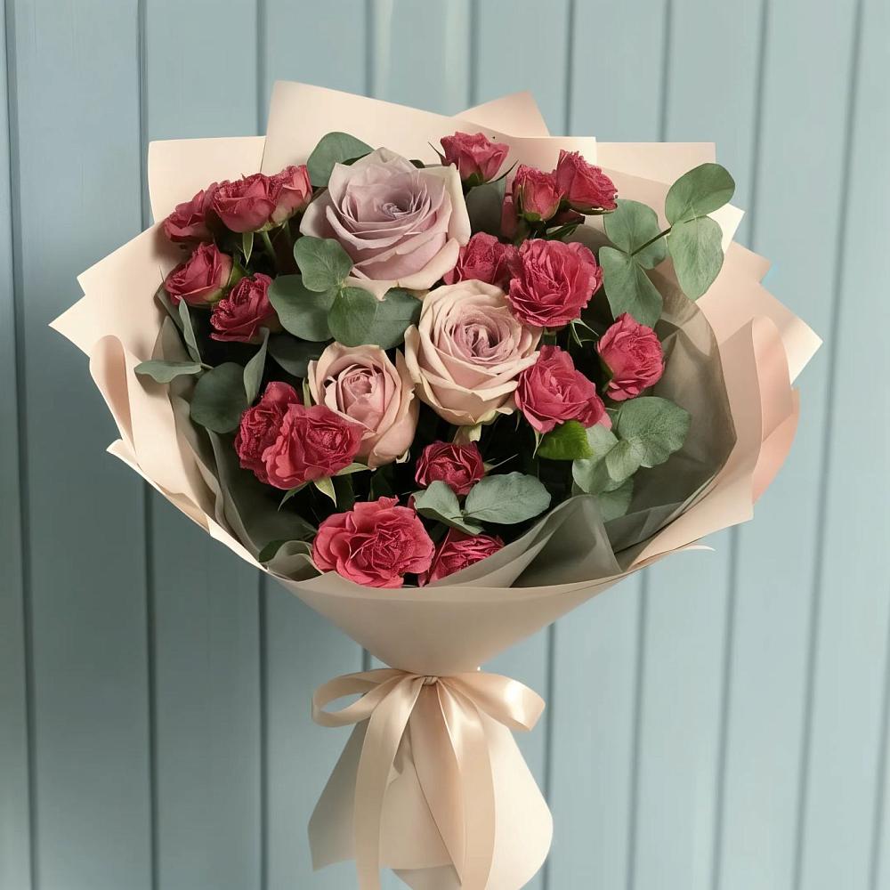 Букет цветов из: Гвоздики и Розы в Югорёнке