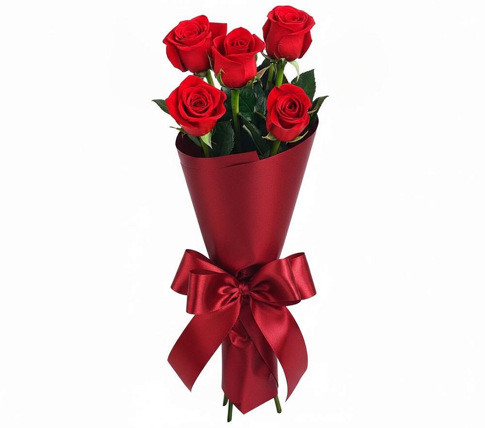 Букет 5 Красных роз Эдлесс Лав в Югорёнке