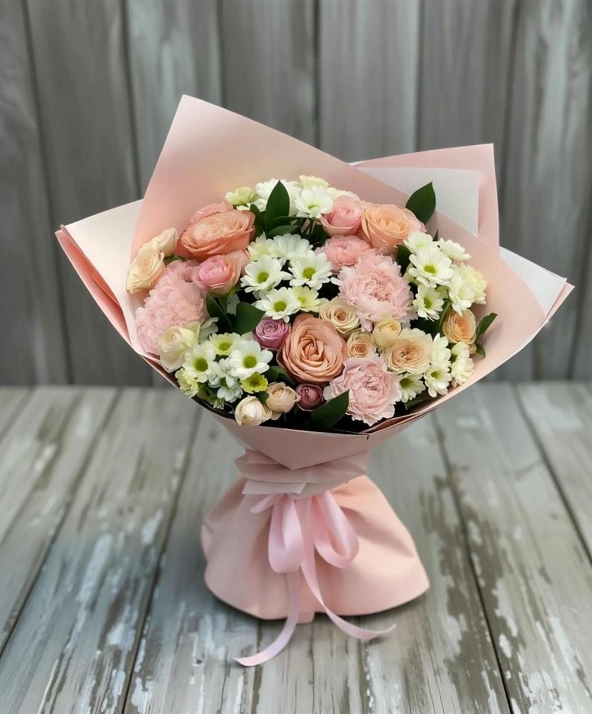 Букет цветов из: Гвоздики, Розы и Хризантемы в Югорёнке