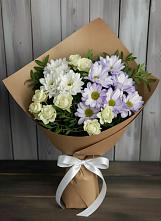 Букет цветов из:  Хризантемы и Розы в Югорёнке