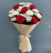 Букет цветов из:  Розы и Хризантемы #REPLACE_PRED# Югорёнке