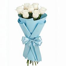 Букет 7 белых роз Проуд в Югорёнке