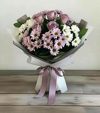 Букет цветов из:  Хризантемы и Розы #REPLACE_PRED# Югорёнке