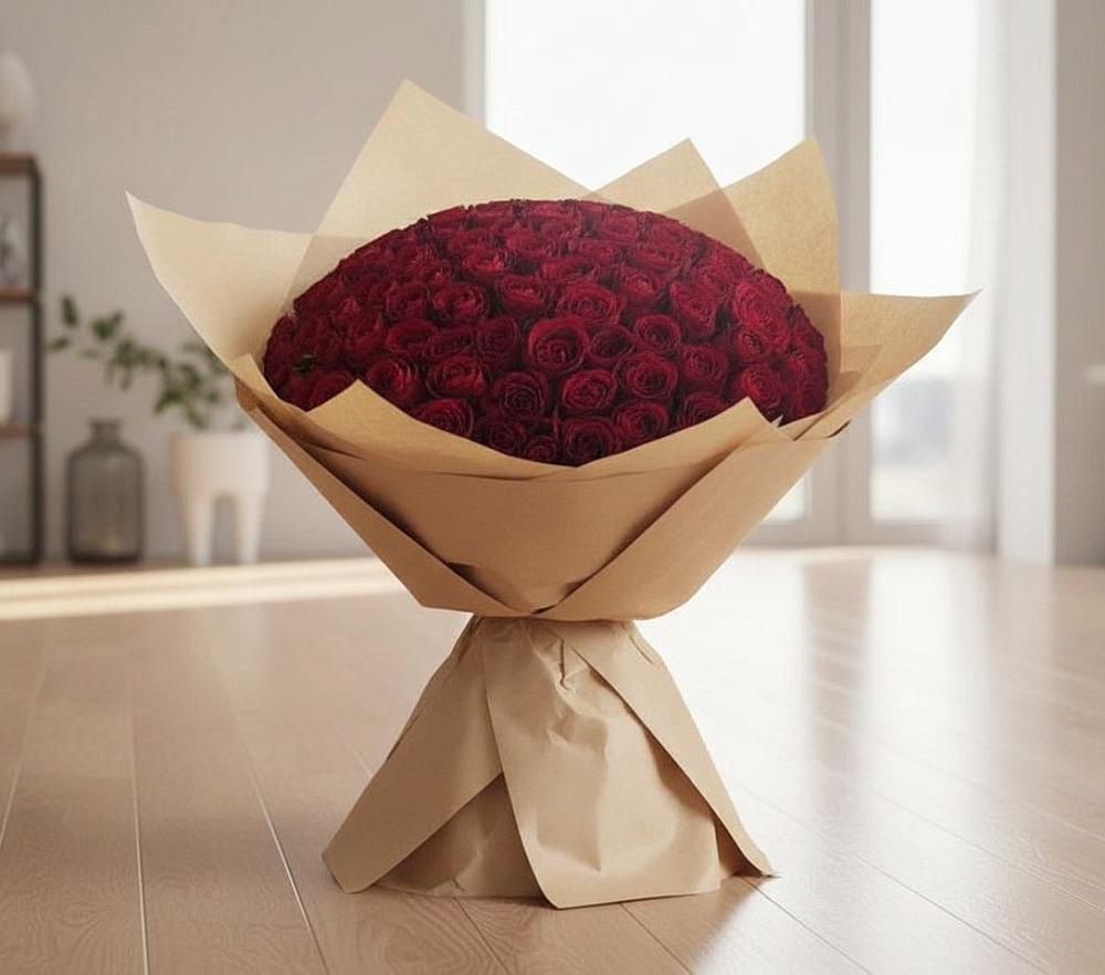 Букет 101 Красная роза в Югорёнке
