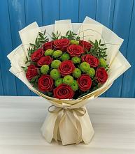 Букет цветов из:  Розы и Хризантемы в Югорёнке