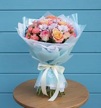 Букет цветов из:  Хризантемы и Розы #REPLACE_PRED# Югорёнке