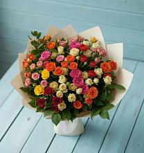Букет Микс из разноцветных кустовых роз #REPLACE_PRED# Югорёнке